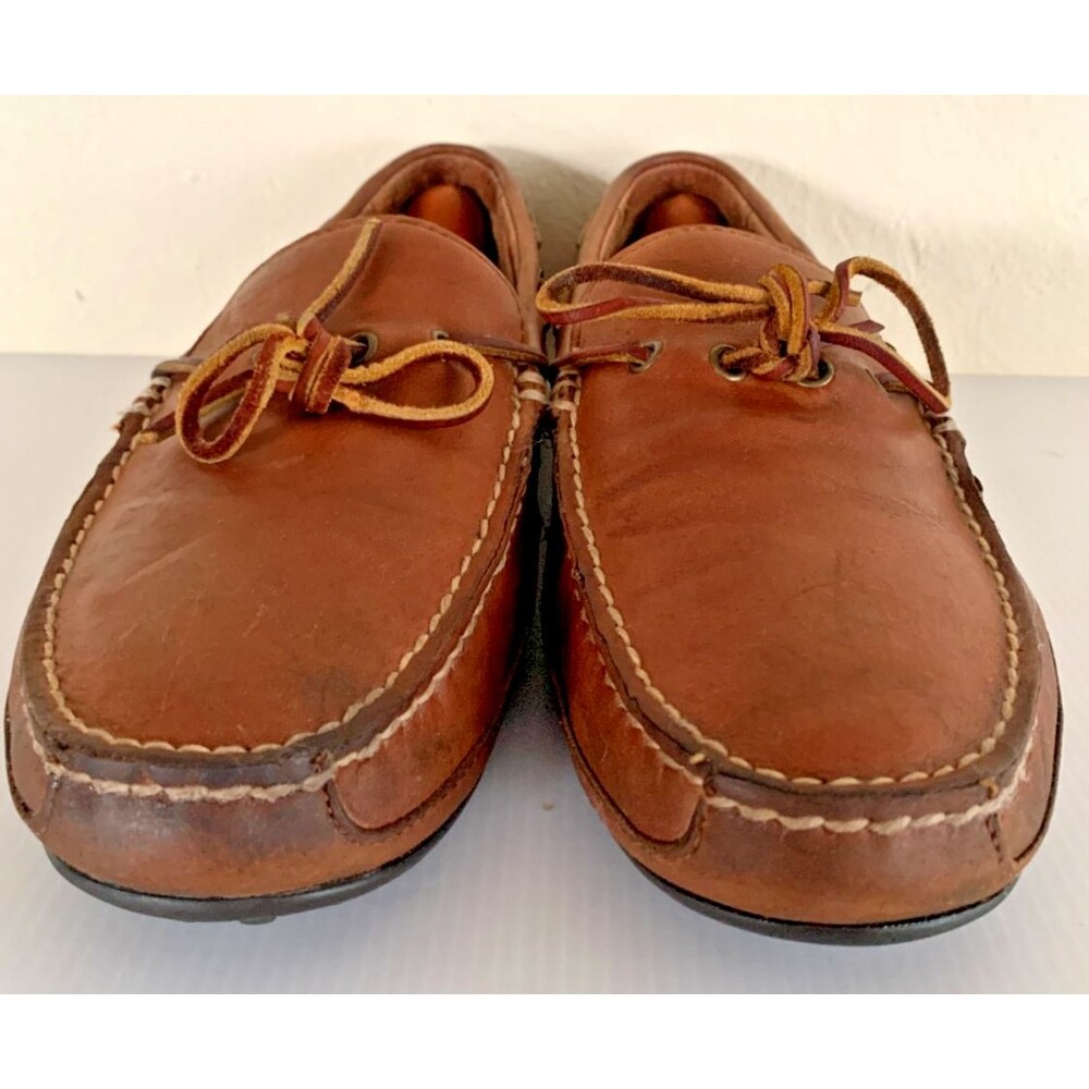 Polo Ralph Lauren Shoes Mens 10 D Tan Brown Leather Wyndings Moc Driving Loafers